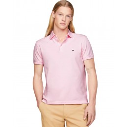 achat Polo Tommy Hilfiger Homme 1985 SLIM Rose clair face mannequin