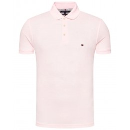achat Polo Tommy Hilfiger Homme 1985 SLIM Rose clair face