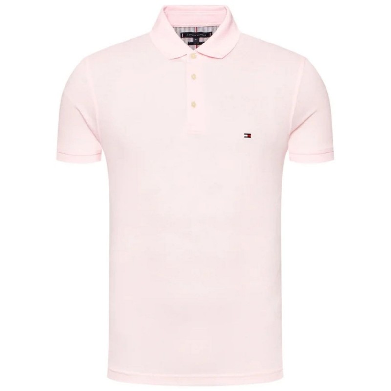 achat Polo Tommy Hilfiger Homme 1985 SLIM Rose clair face